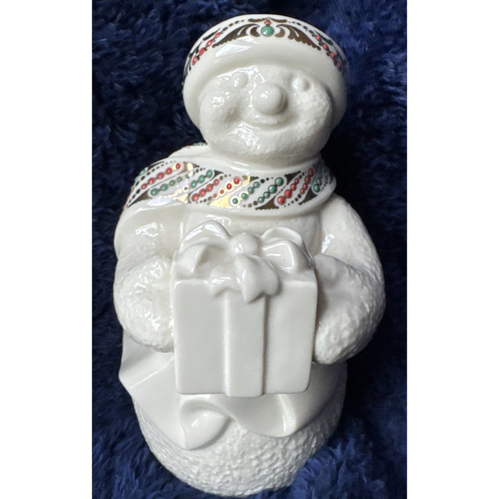 Lenox Christmas Merry Snowman Jewels Collection 1996 Handcrafted 24K READ